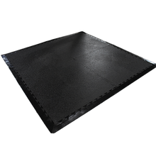 DuraLok black interlocking floor tile installation